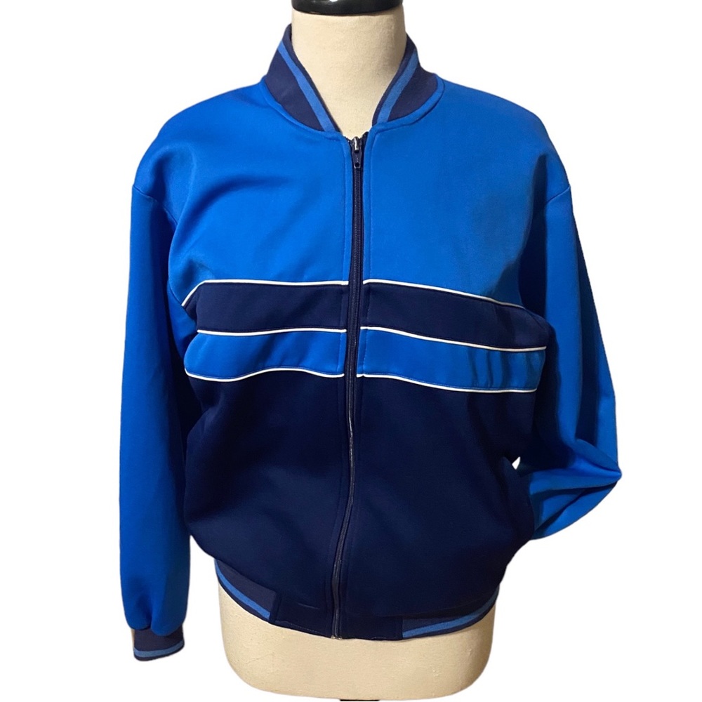VTG 80s/90s Oshman’s Sportswear Blue Zip Up Athletic Paneled Track Jacket Mens M